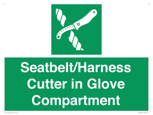 Seatbelt/Harness Cutter in Glove Compartment
